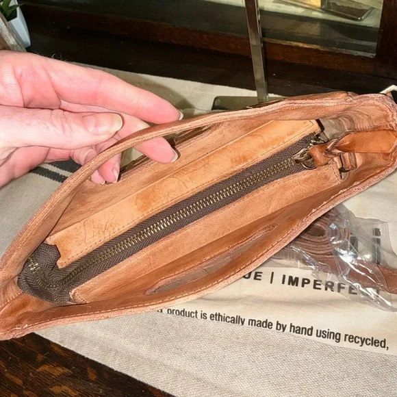 NWT Bed Stu Leather Keiki Crossbody Bag Handbag Tan DD Dip Dyed MSRP $235 - Picture 11 of 13